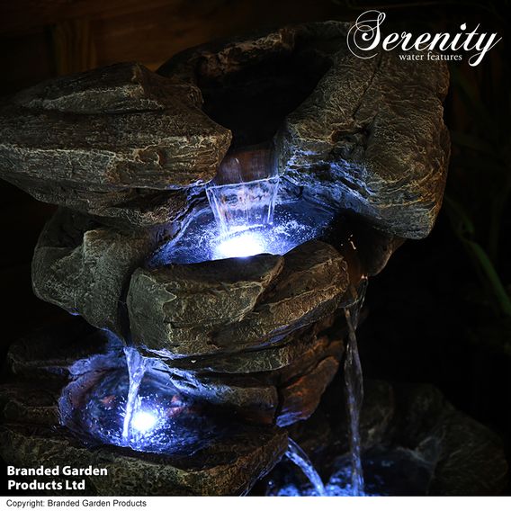 Serenity Cascading Rock Water Fall Water Feature