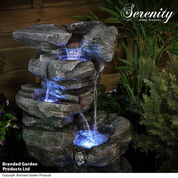 Serenity Cascading Rock Water Fall Water Feature