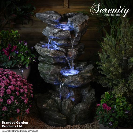 Serenity Cascading Rock Water Fall Water Feature