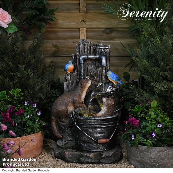 Serenity Otters and Kingfishers Water Feature