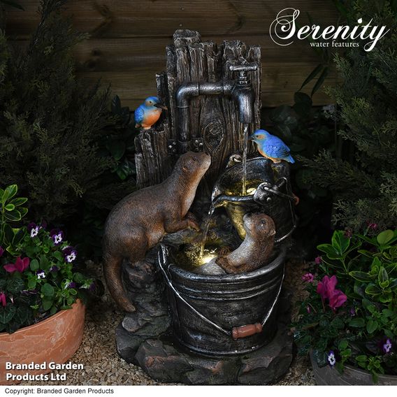 Serenity Otters and Kingfishers Water Feature