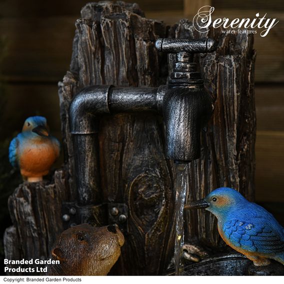 Serenity Otters and Kingfishers Water Feature