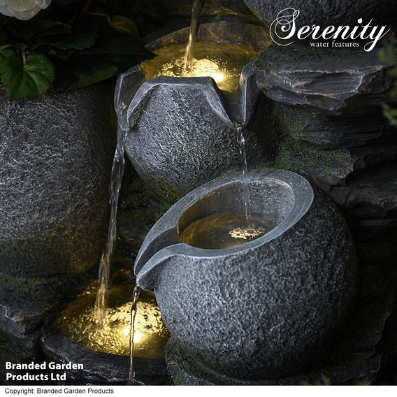 Serenity River Rock Cascading Pots Water Feature