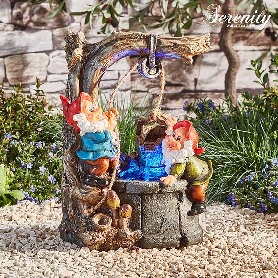 Serenity Gnome Wishing Well Water Feature