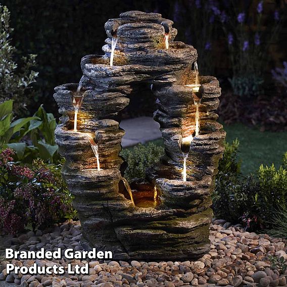 Serenity Double-Sided Rock Cascade Water Feature